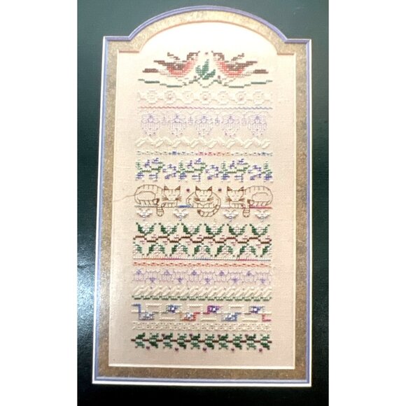 RARE Just Nan Catnip Tea Cross-Stitch Pattern Sampler Chart Instructions - Picture 1 of 3